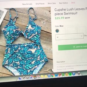 Cupshe Lush Leaves Print one piece swimsuit